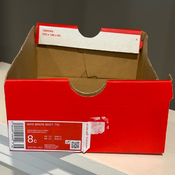 Nike Toddler Size 8C Binzie Boot Rain Boots Waterproof Grey/Violet BQ5382 003 - Picture 10 of 10